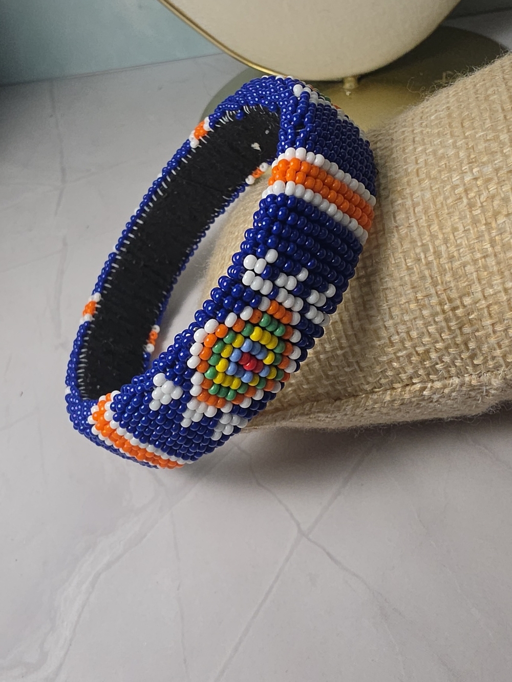 Handmade Maasai/Zulu style African beaded bangle bracelet